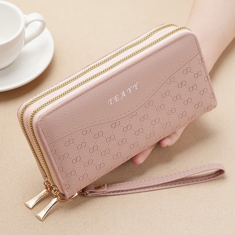 Women's Long Wallet with Double Zippers, Large Capacity Phone Wallet, Handbag Clutch, Coin Purse, Wholesale