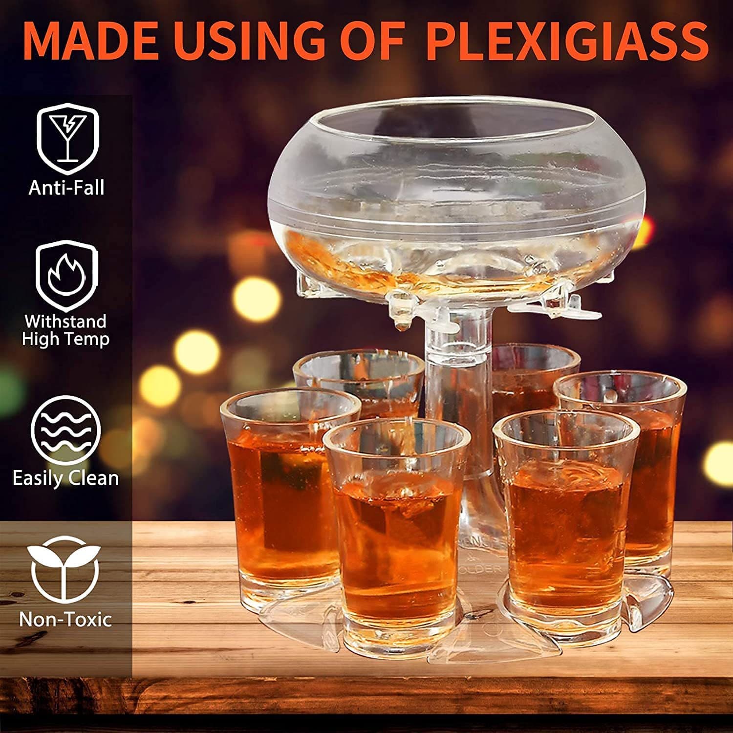 Cross-border Friends Gathering Party Dinner Wine Glass Distributor Six Bullet Shot Glasses Entertainment Wine Dispenser