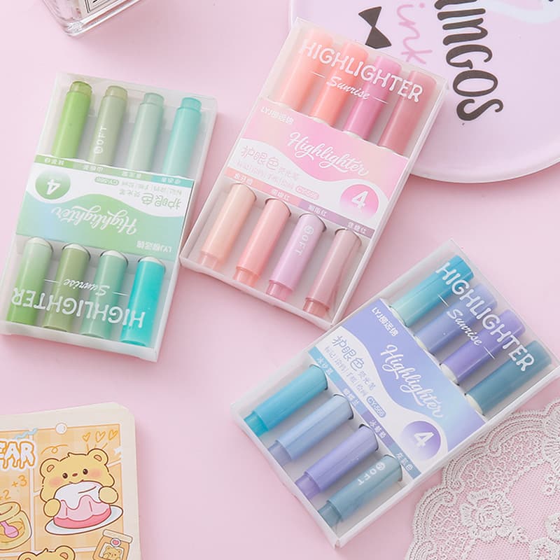 Gradient Highlighter Pens, Aesthetic Colored Markers for Students and Meetings, Eye-Caring Colors, Large Capacity Highlighters Wholesale