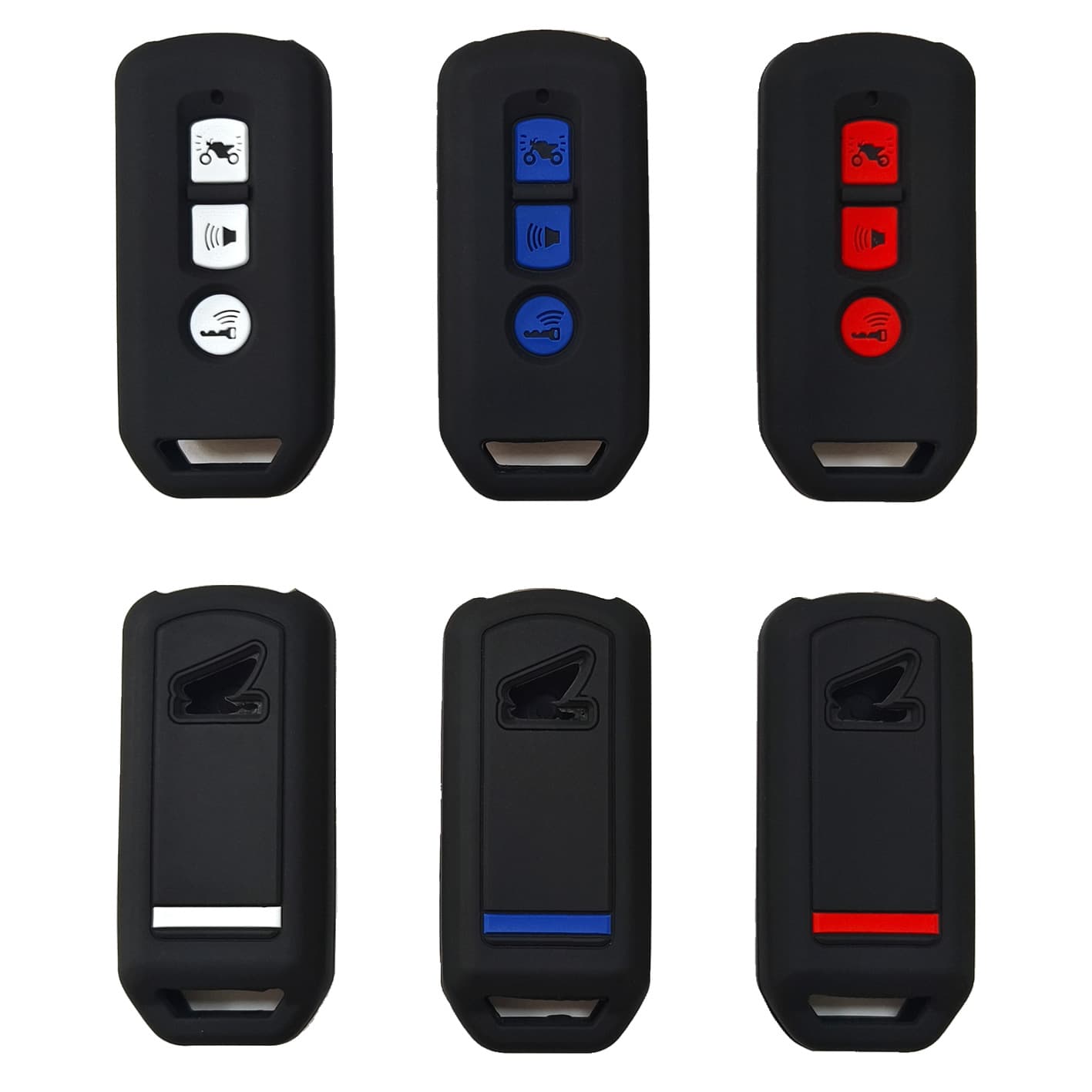 Smart 3-Button Key Case Silicone Cover for Honda New Dazhou NS125LA Motorcycle, PCX150, Forza, Liexing