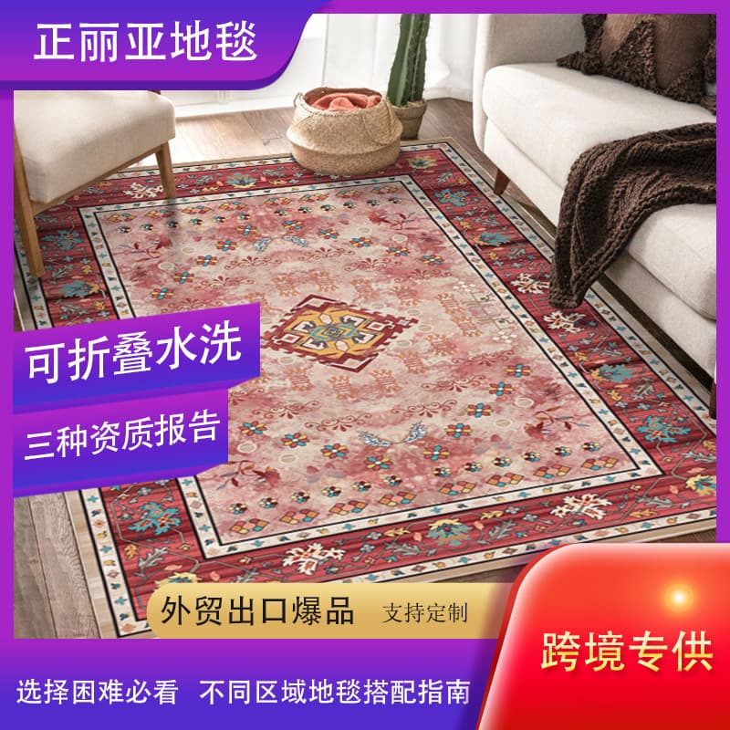Carpet living room large area fully covered bohemian style washed bottom imitation cashmere carpet bedroom bedside decorative carpet