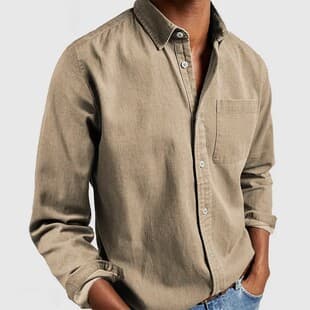 2026 Cross-Border Foreign Trade E-commerce New Arrival Amazon Independent Station Men's Shirt New Long Sleeve Turn Down Collar Men's Top