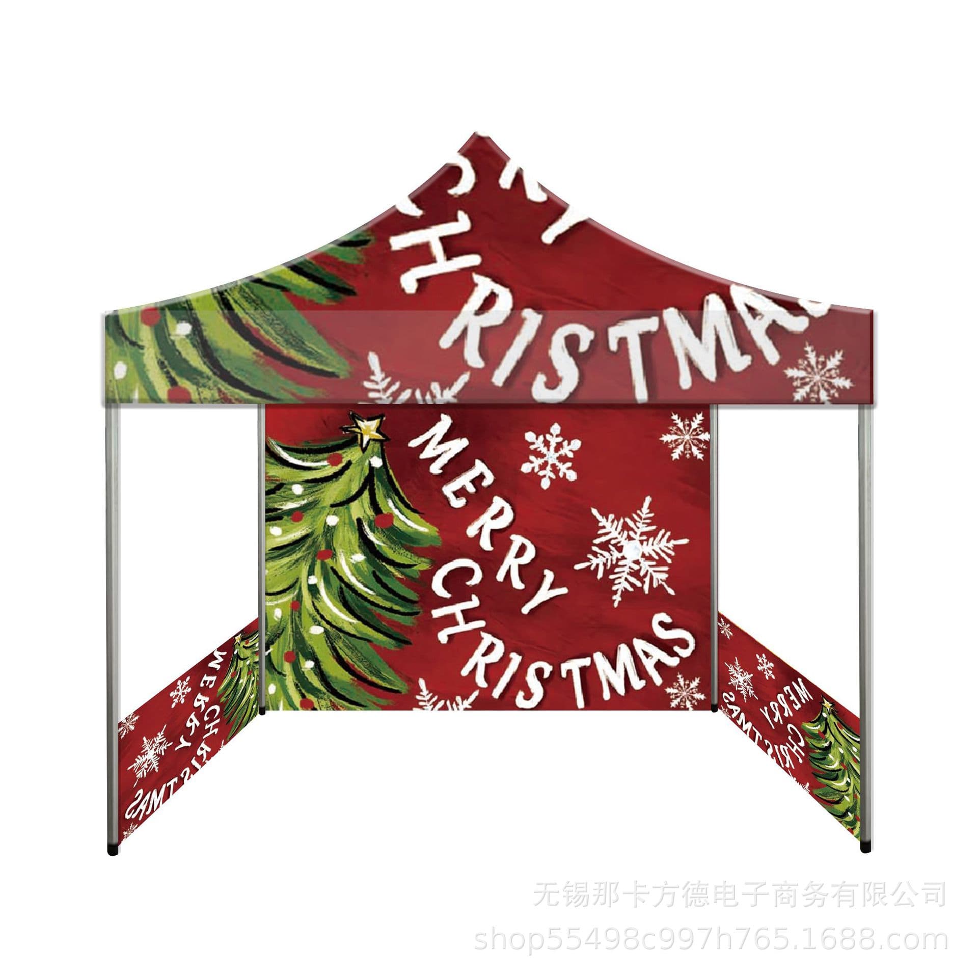 3x3M Small Advertising Tent - Christmas Style - Includes Aluminum Alloy Frame (Top Only) - Foldable