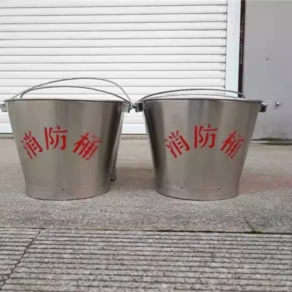 Fire Bucket Semi-Circle Stainless Steel Fire Shovel Spade Thickened Baking Paint Sand Bucket Gas Station Fire Extinguishing Equipment