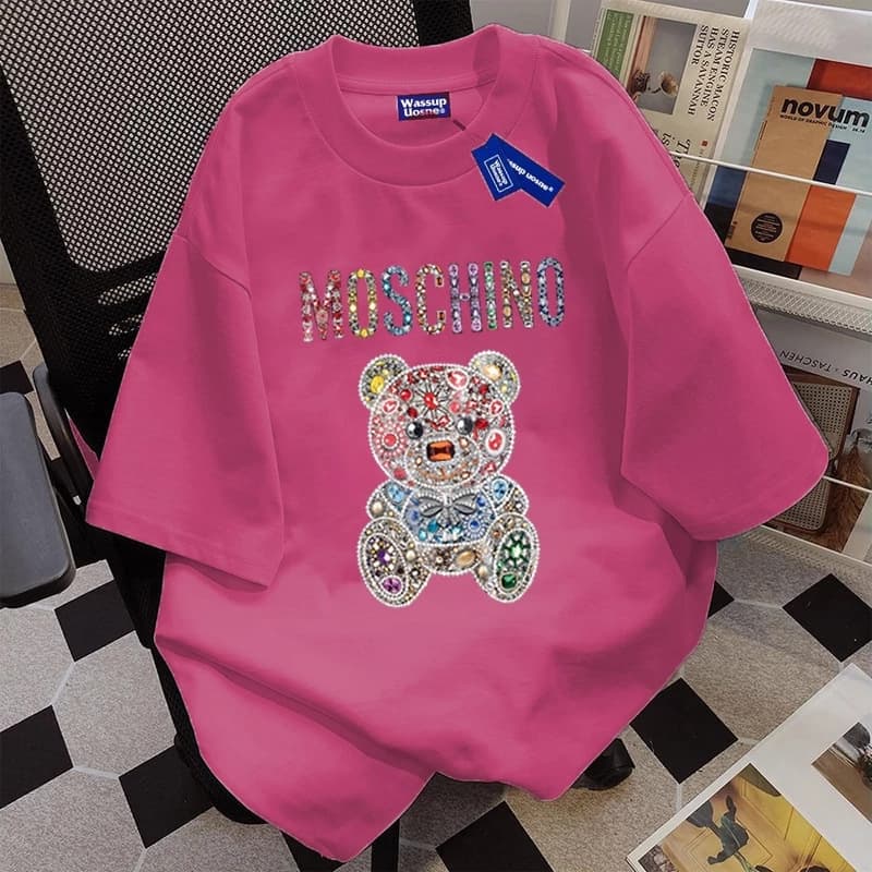 Available Women's Round Neck Tops T-Shirts Ladies T-Shirt Women's Rhinestone T-Shirt Wholesale