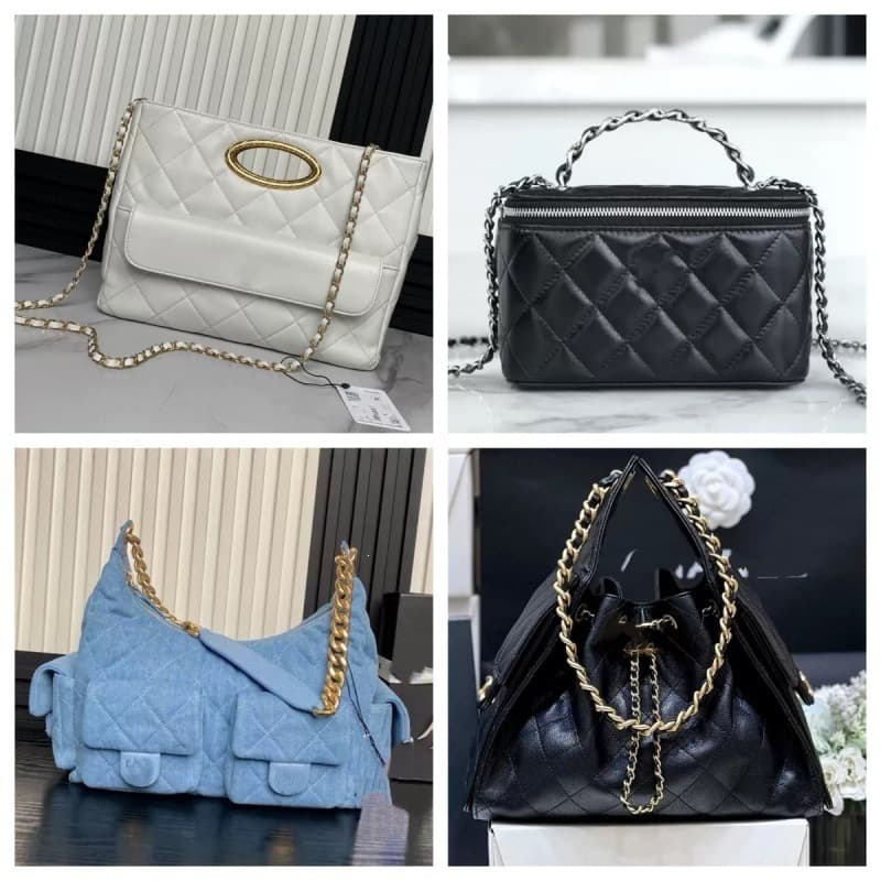(Guangzhou Cross-border High Version) Chanel-style 19bag WOC Lambskin Quilted Chain Real Leather Handbag Shoulder Bag for Women