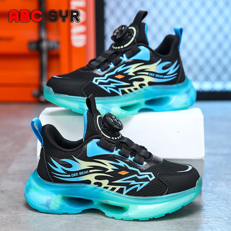 Boys Sports Shoes New Spring Autumn Web Breathable Summer Hollow Out Children's Shoes Mid to Large Kids Student Running Shoes