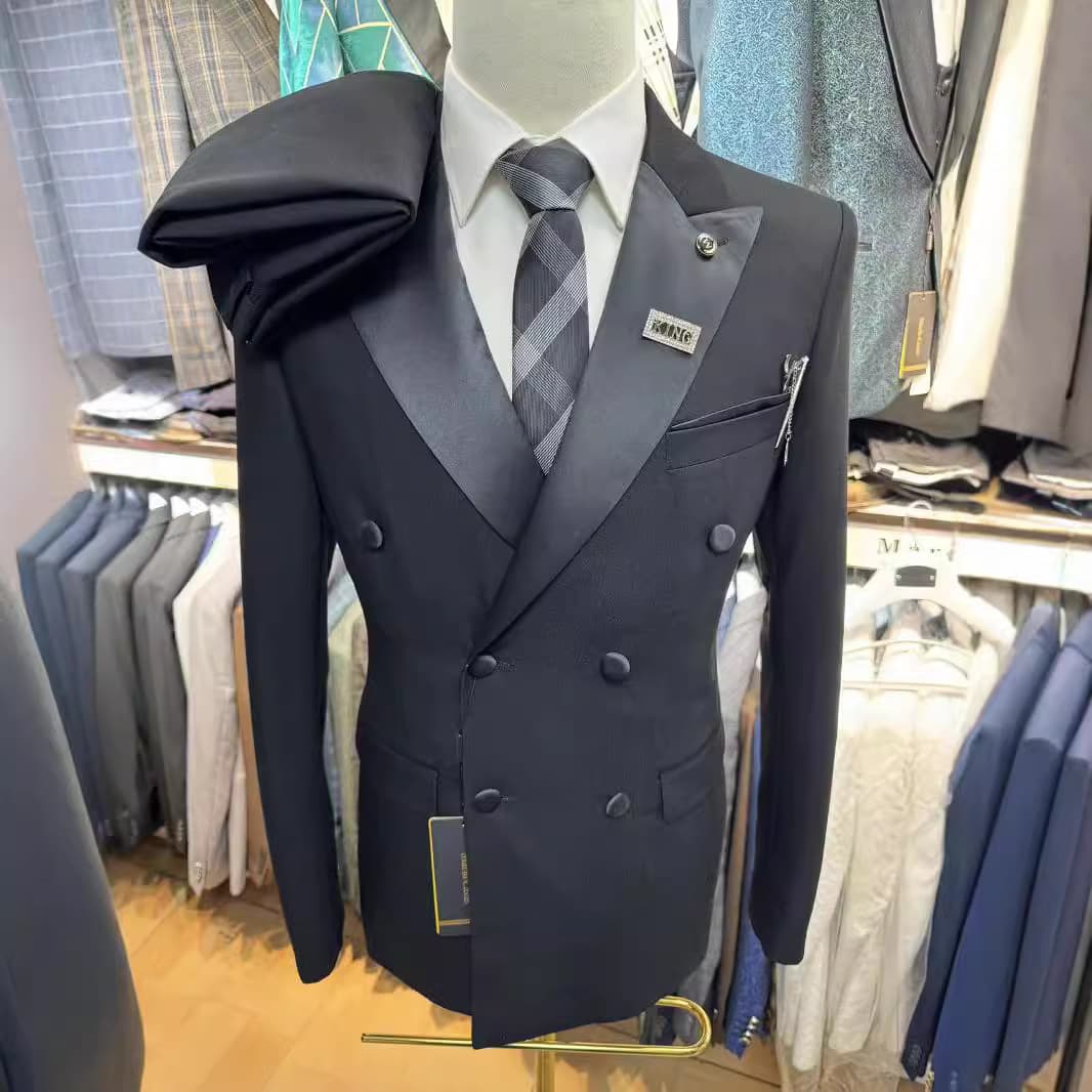 2026 Man Suit Cross-Border Trade Knitted Men's Wedding Casual Host Blazer 2-Piece Set 2pcs