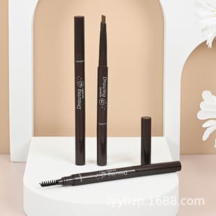 Baibeini Cross-border English Version Dual-head Automatic Rotating Eyebrow Pencil Waterproof Sweat-resistant Smudge-proof Fine Triangular Brow Definer Wholesale