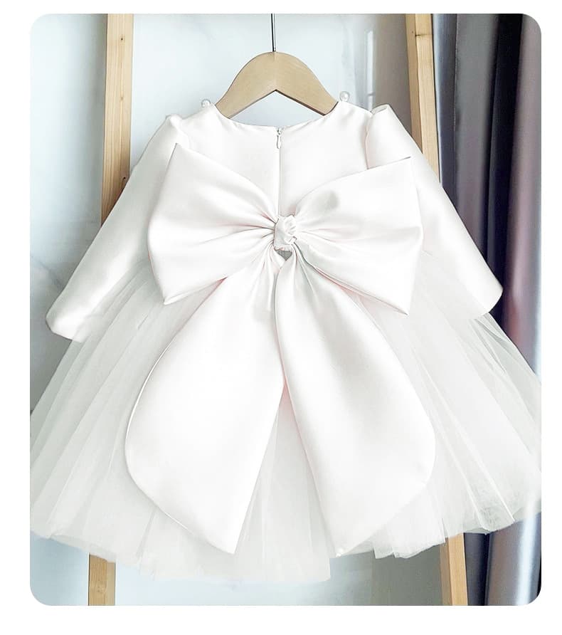 Baby Girl Pink Formal Dress Flower Girl First Birthday Princess Dress Toddler Tulle Dress High-End Tulle Gown