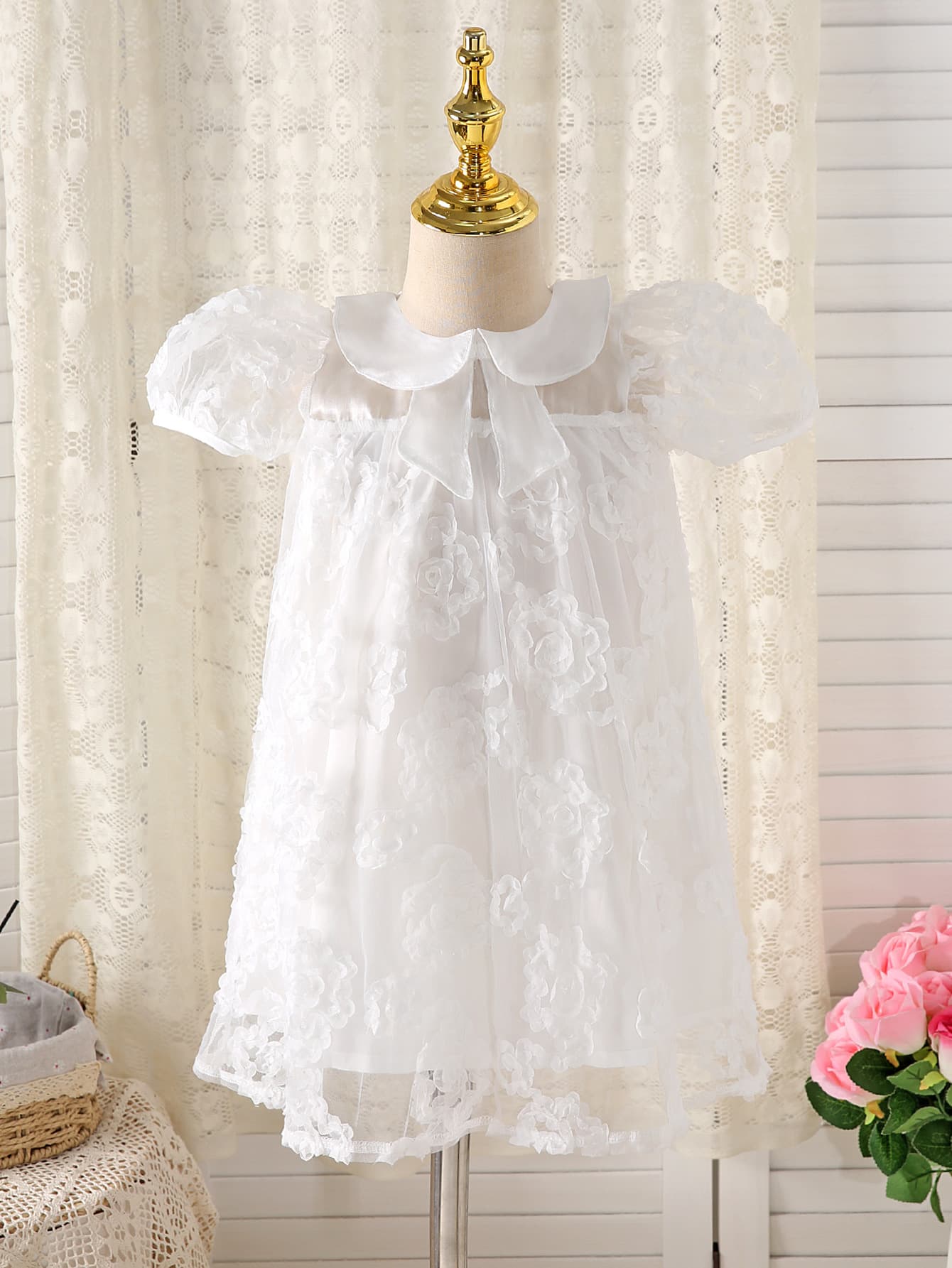 Girls Summer Dress Trendy Princess Dress Lace Print Trim Fashionable European and American Best Seller