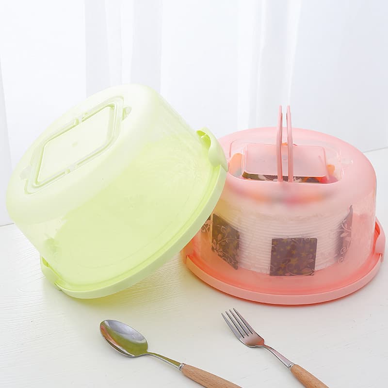 Portable Handheld Plastic Cake Box 8-inch Birthday Cake Baking Box Home Use Pp Transparent Preservation Storage