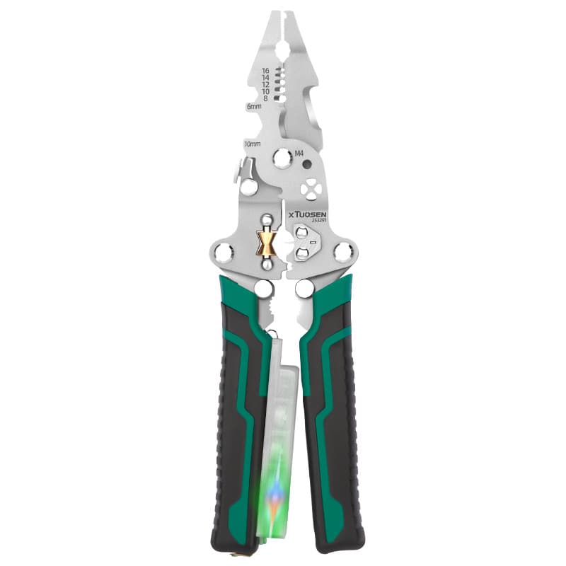 Multifunctional Home Wire Stripper Pliers, Electrician's Special Needle-Nose Pliers with Voltage Detection, Wire Pulling, Cutting, and Foldable Test Pen Wire Stripper