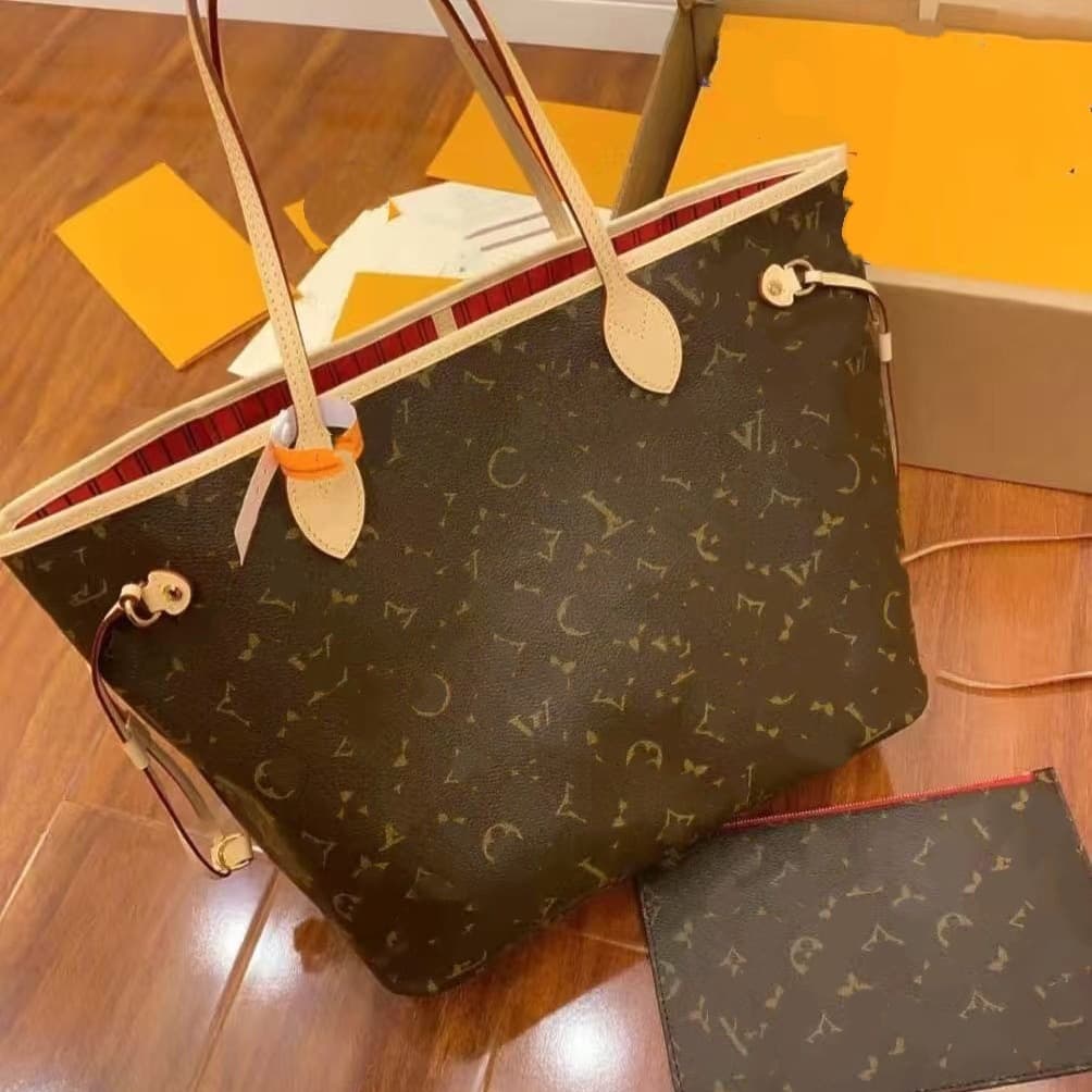 Hot-Selling Women's Genuine Leather Monogram Print Handbag Tote Bag Crossbody Bag Wholesale Foreign Trade