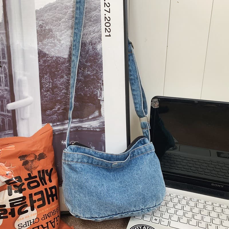 Casual Retro Denim Small Bag for Women 2024 New Style Artistic Shoulder Bag Fashion Simple Crossbody Bag Phone Bag
