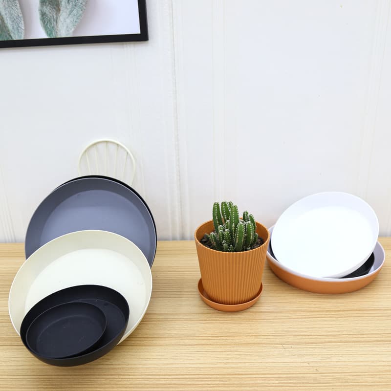 Thickened New Material PP round Flower Pot with Tray Durable Plastic Plant Pots Drainage Base Saucer for Indoor Garden Plants
