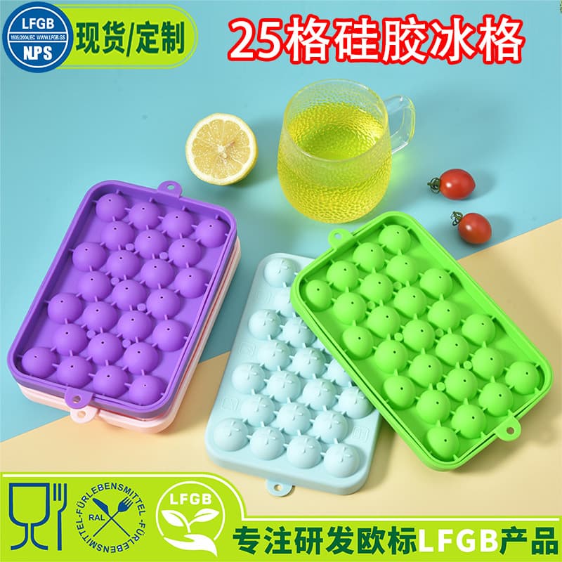 In Stock 25-Cell Silicone Ice Cube Tray Home DIY Ice Maker Silicone Round Ice Ball Mold Grape Soap Round Mold