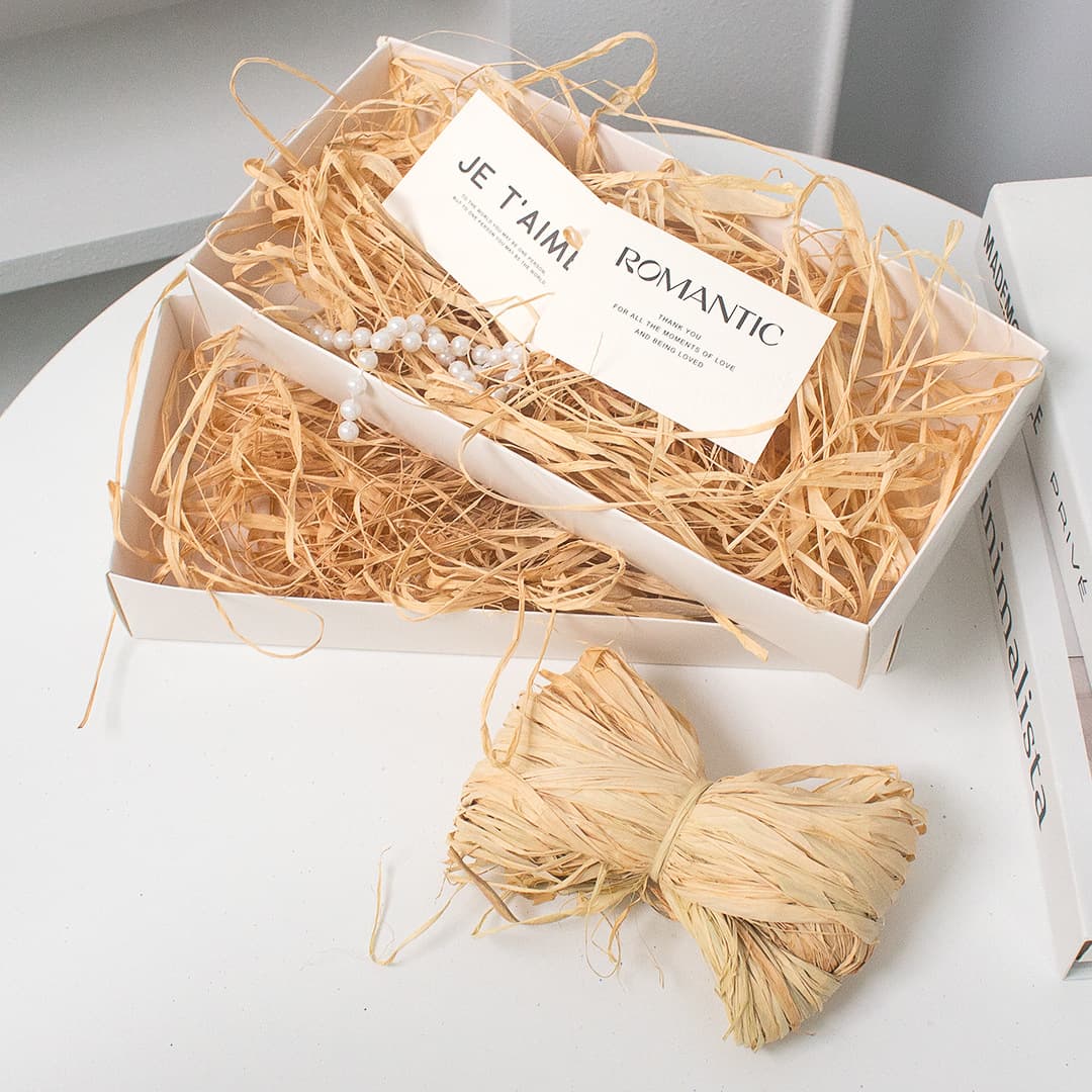 Natural raffia paper silk packaging gift box filler flowers and fruit box decoration odor-free flower shop floral materials