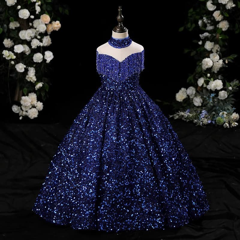 Children's Evening Dress High-End Luxury Little Host Piano Performance Dress Little Girl Birthday Tutu Dress