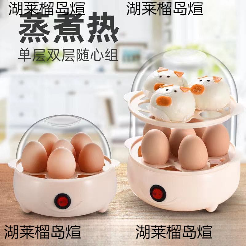 Egg Cooker with Dry-Boil Protection, Auto Shut-Off, Multi-Function, Small Egg Steamer for Steamed Eggs, Breakfast Maker
