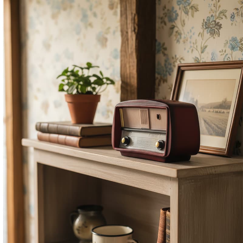ZAKKA Home Decor Vintage Distressed Craft Ornament Old-fashioned Radio