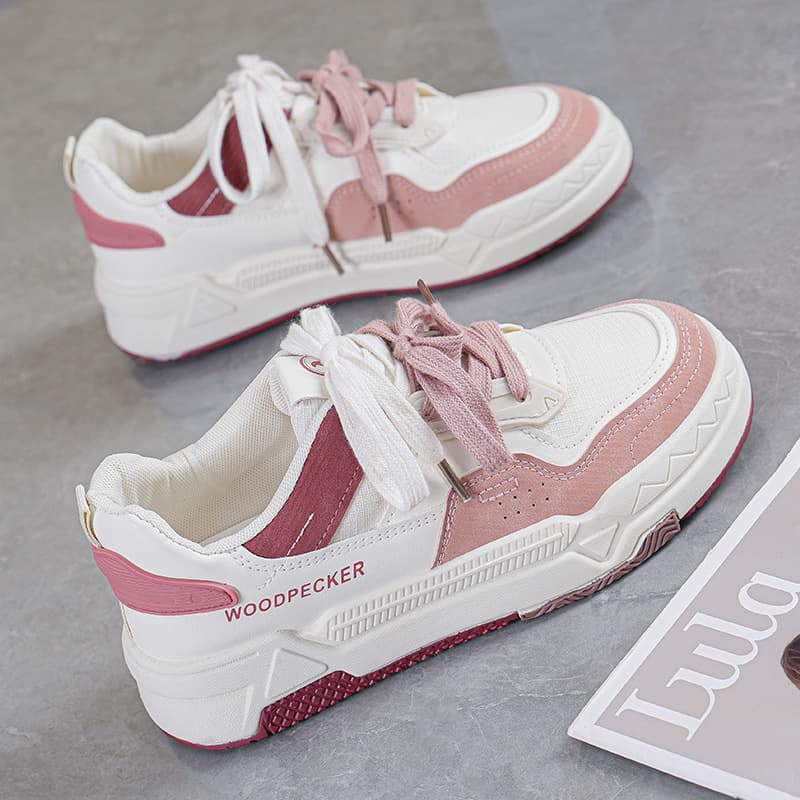 New Autumn 2024 Versatile White Sneakers for Women Casual Retro Dad Shoes Ins Trendy Flat Sole