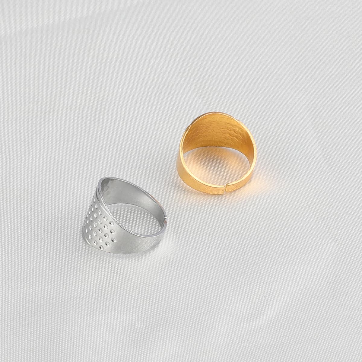Amazon New Embroidery Sewing Tools Accessories Gold Silver Thimble Hand Knitting Tools Needle Aid