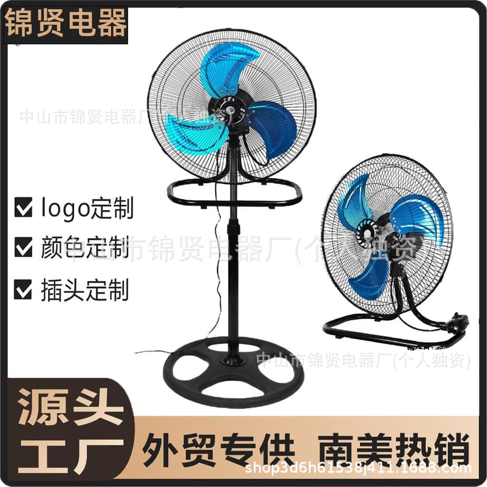 18-inch 3-in-1 Floor Fan with Oscillation, Wall-Mount Option, Multi-Speed Adjustments, and High Airflow