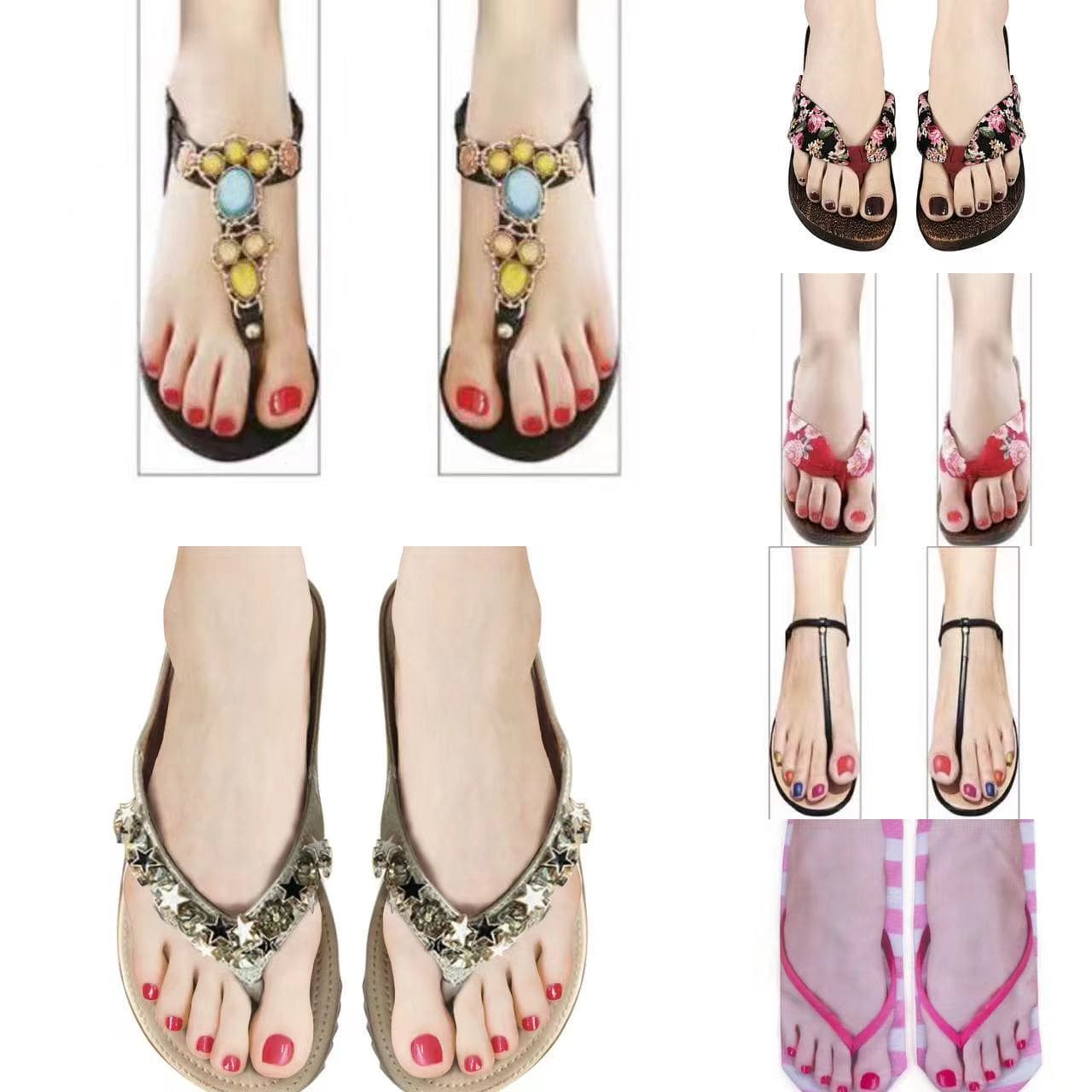3D Printed Flip Flop Short Socks Women's Creative Boat Socks Amazon Hot Sale Funny New Style Casual Cotton Sports