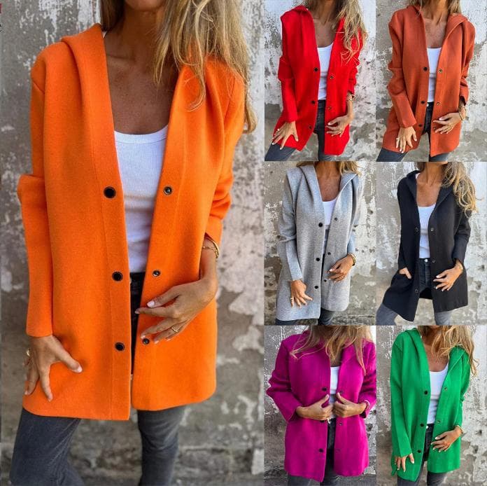 Cross-border European and American 2025 Autumn/Winter New Arrival Amazon AliExpress Hot Selling Fashion Long Sleeve Solid Color Coat Women's Wear