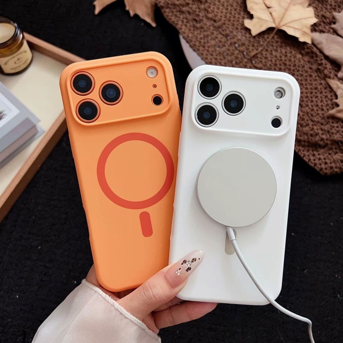 Magnetic Liquid Silicone Phone Case for Apple 17 Pro, Full Coverage Drop-Resistant Skin-Feel Protective Cover for iPhone 16, i15