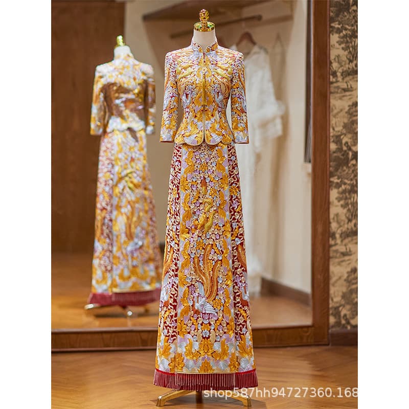 Luxurious Dragon and Phoenix Gown 2026 New Style Chinese Bridal Dress Slimming Xiuhe Dress Wedding Gown Toasting Dress
