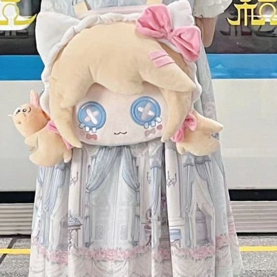 Three-Personality Plush Gardener Backpack Large Cute Heart Face Girl Fifth Sweet Beautiful Girl Seagull Cartoon