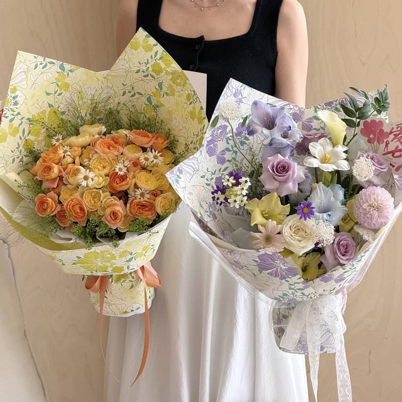 Chinese Valentine's Day flower bush secret rose bouquet wrapping paper thickened waterproof flower wrapping paper flower packaging materials wholesale