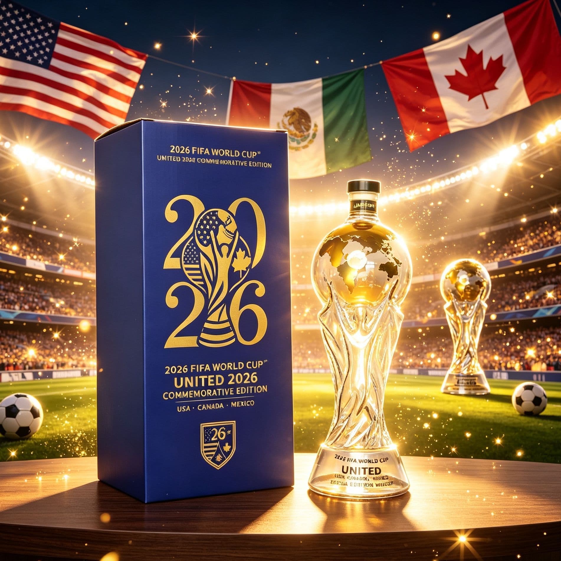Cross-border 2026 FIFA World Cup Whiskey Bottle 2026 World Cup 750ml gold-plated version