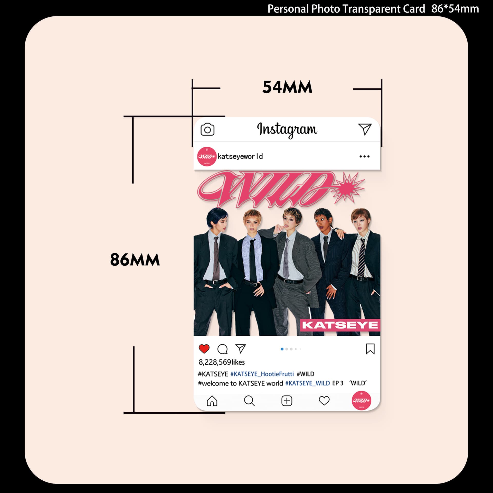 KATSEYE Photocard Kpop Girl Group New Album WILD Merch PVC Clear Card Star Fan Card