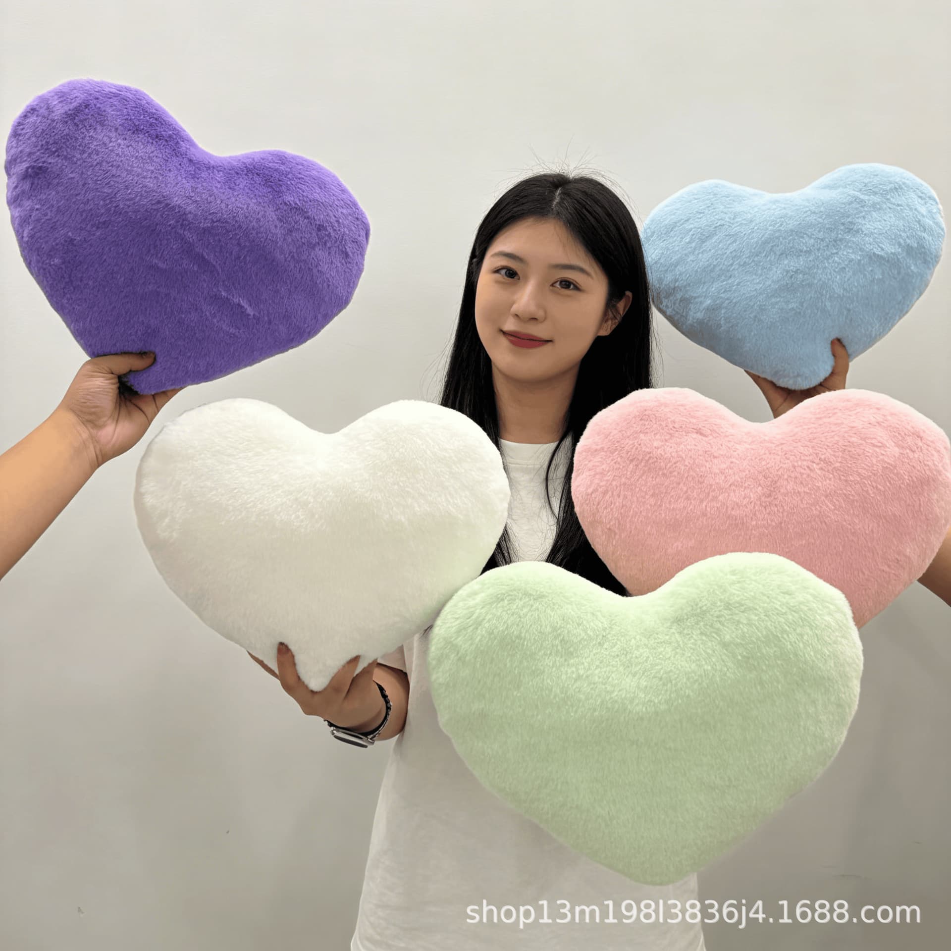 Nordic Ins Love Pillow Solid Color Home Plush Cushion Office Backrest Sofa Toy Seat Cushion Simple