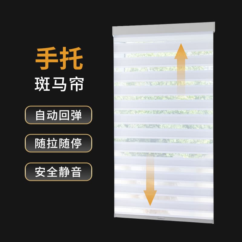 Cordless Zebra Blinds Free-Stop Double Layer Light Control