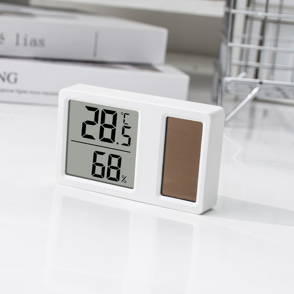 Amazon Solar-Powered Thermometer and Hygrometer for Baby Bedrooms, Cars, and Homes - High-Precision Digital Display
