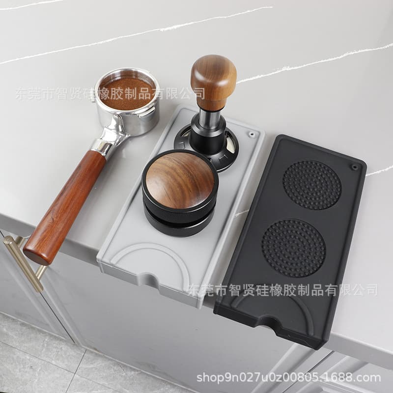 Factory Direct Cross-Border Silicone Coffee Tool Mat, Corner Non-Slip Mat, Coffee Accessories Portafilter Storage Mat, Tamping Mat