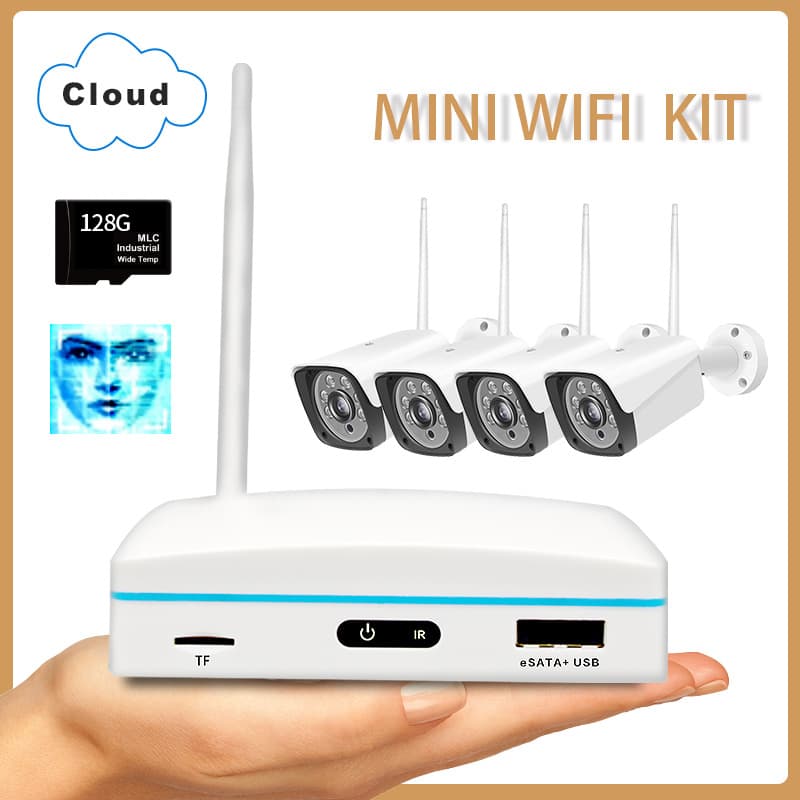 mini WiFi kit gun WiFi NVR kit TF card storage 4 channels