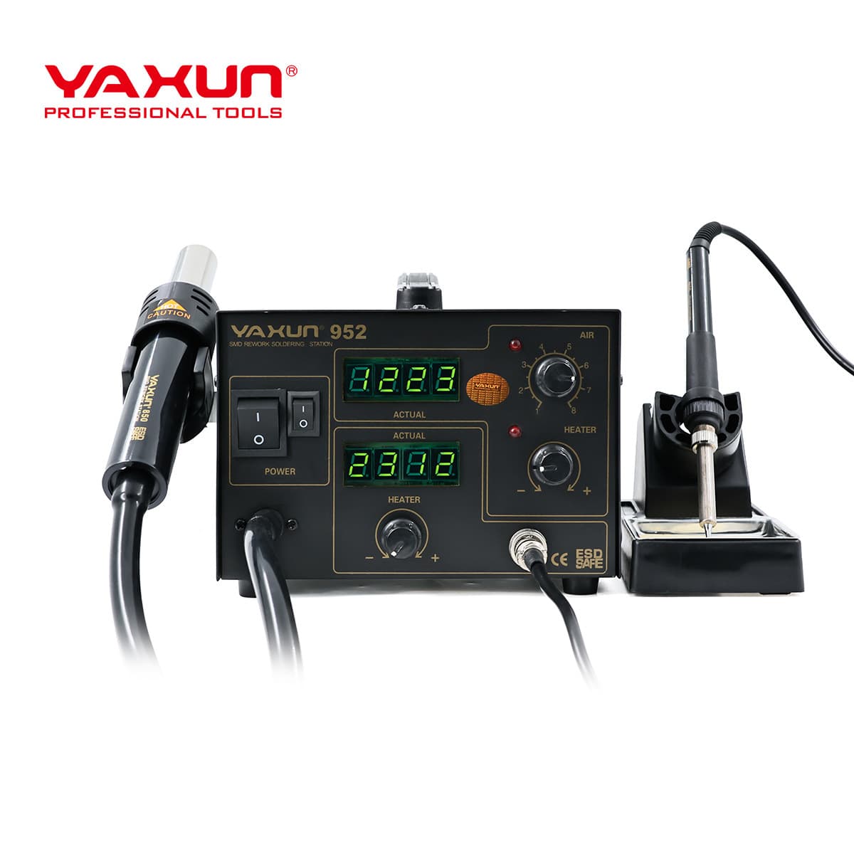 YAXUN 952 Hot Air Rework Station with Soldering Iron 270W Digital Temperature Control Hot Selling Export Model