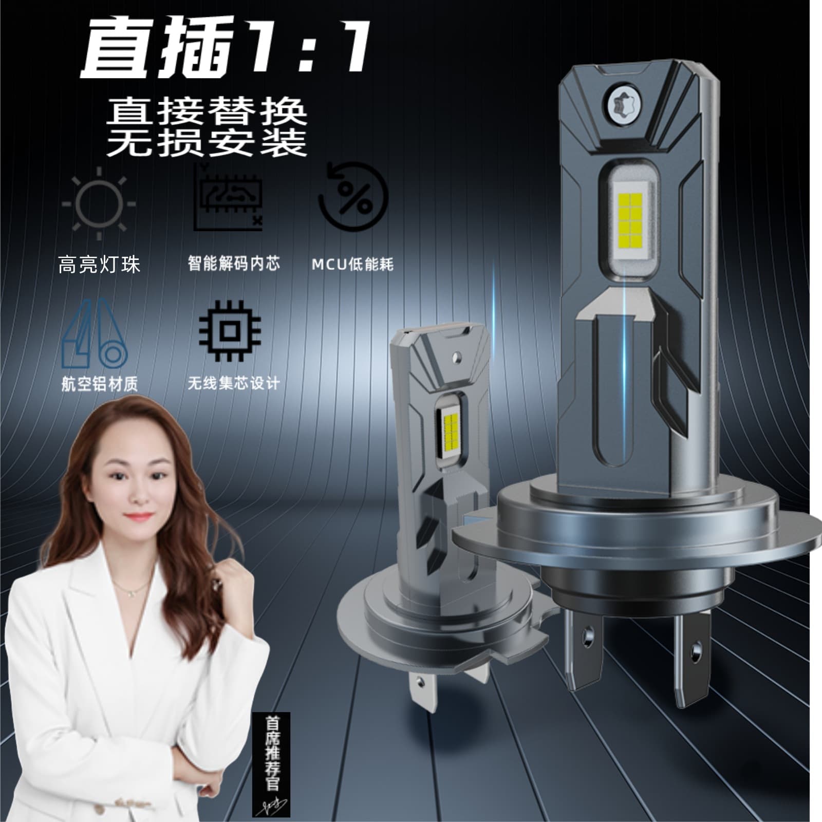 Cross-Border Hot Model H4 Bulb 9005 Car LED Headlight 9006 Car LED Headlight Spotlight Vehicle Modification