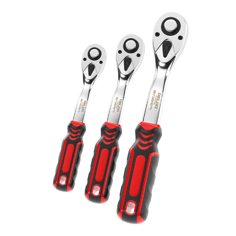 Delixi Electric 72-tooth ratchet wrench set, large, medium, and small flyer ratchet, internal and external ratchet, automotive repair tool socket wrench.