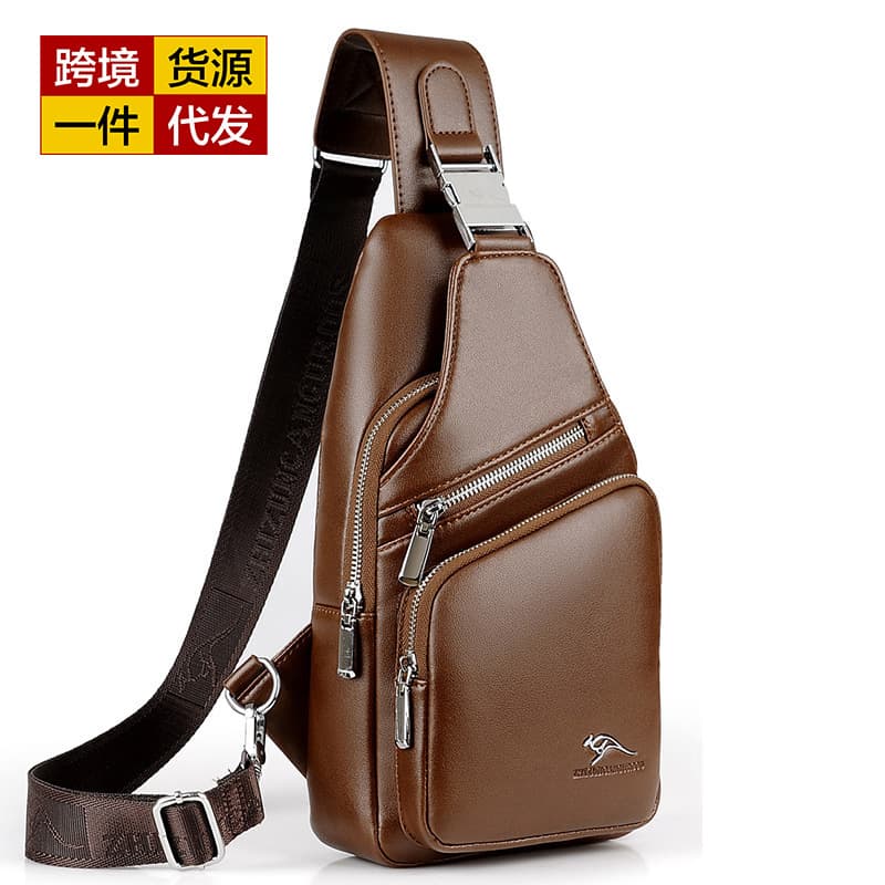 Men's Casual Single Shoulder Chest Bag Small Crossbody Backpack 8834 Kangaroo Bag Leisure Time Front Pocket For Men