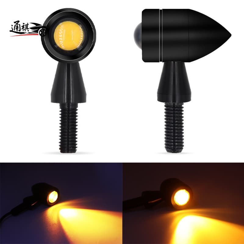 Motorcycle Modification Parts CNC Retro Mini Turn Signal Light 12V Universal Metal Electric Vehicle Warning LED Light