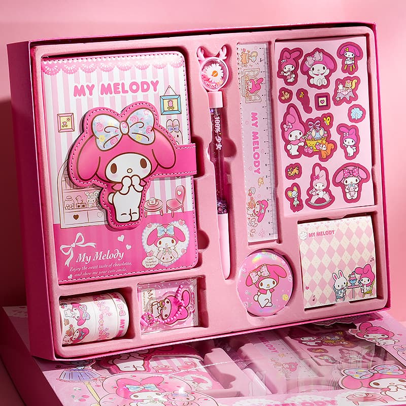 Sanrio notebook stationery set gift box Melody Kuromi high-value gift package full set of notebooks