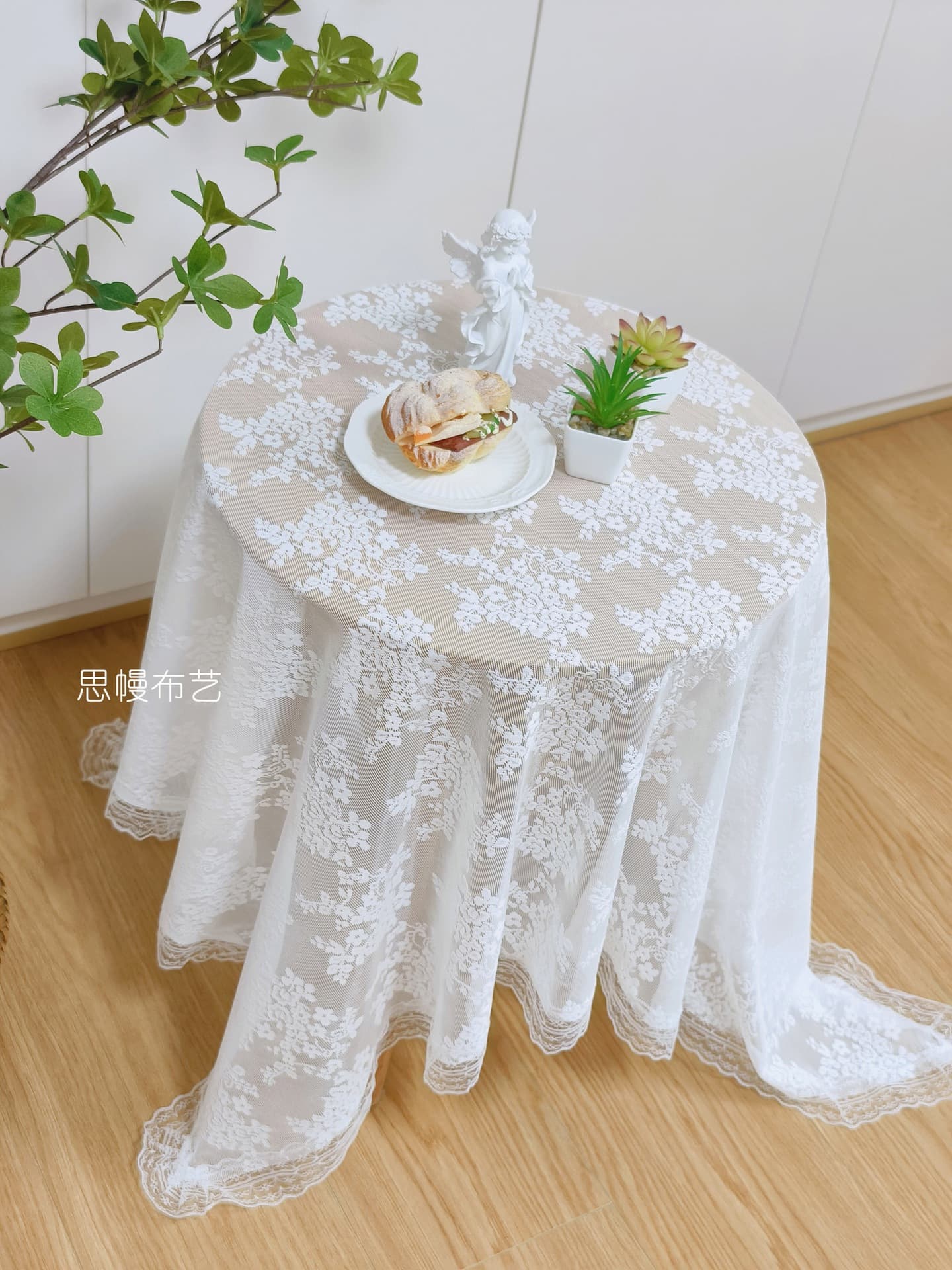 French lace tablecloth dream cover retro rococo coffee table round table rectangular tablecloth pastoral ins anti F^