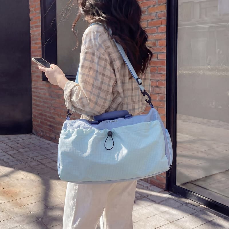 Textured simple and stylish casual large-capacity shoulder crossbody storage bag for short business trips, travel bag, sports gym bag