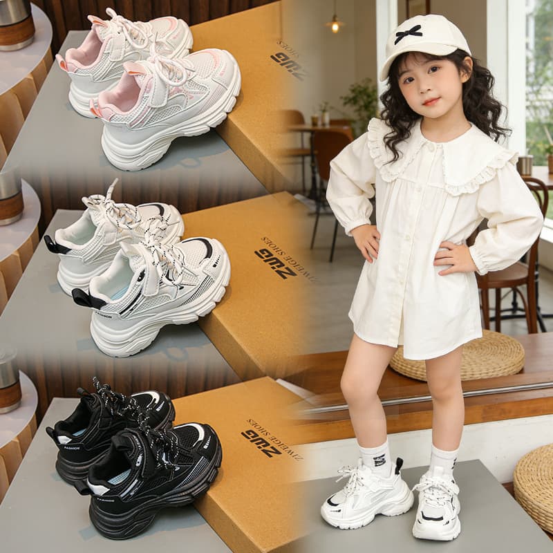 Children's Sports Shoes 2026 Spring Kids Mesh Breathable Dad Sneakers Toddler Running Shoes Soft Sole